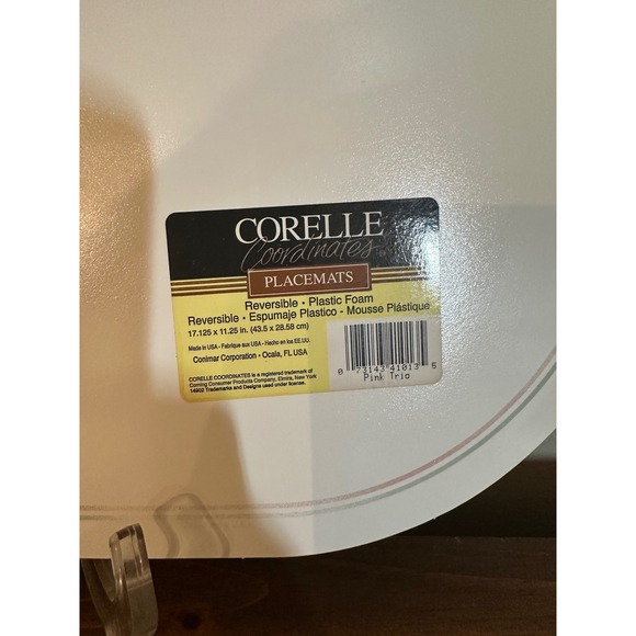 Corelle Coordinates Reversible Plastic Foam Placemats Set of 8 Floral Design - Picture 5 of 6